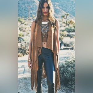 GREY Align Microsuede Fringe Vest